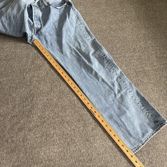 Levi's 501 Straight Leg Jeans Men's 38x29 Blue Cotton Pockets Red Tab Button Fly - Picture 9 of 9